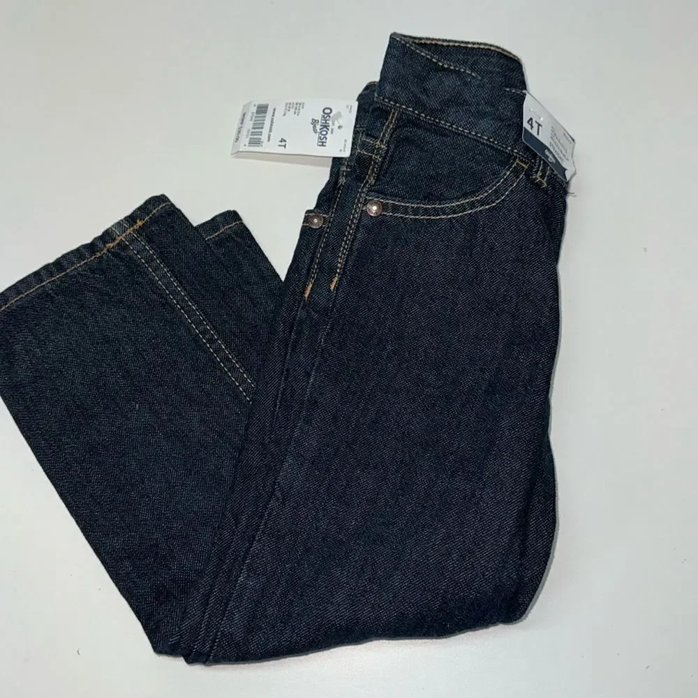 🔥 Oshkosh kids boys jeans straight Sz 4T New